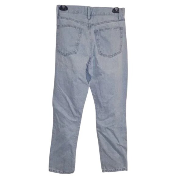 JBD. Just Black Denim Layla Destroyed Girlfriend High Rise Light Wash Crop Pants - Picture 5 of 5